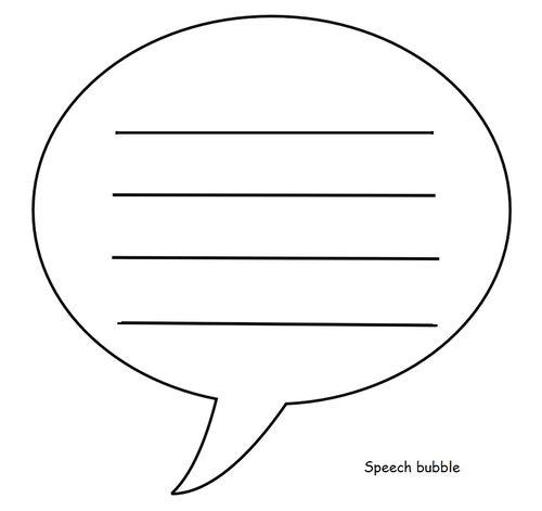 Speech bubble with lines for you record the child's words or child ...