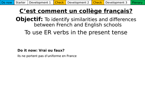 C’est comment un collège français? Dynamo 1 Module 2.4