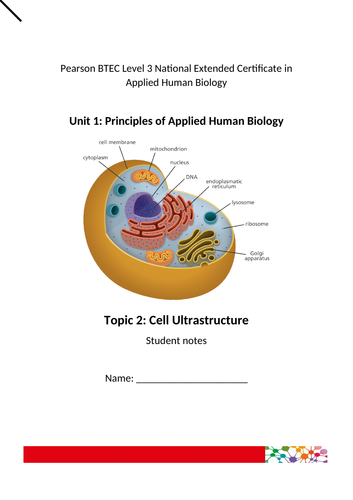 Cell Structure for Applied Human Biology BTEC Level 3