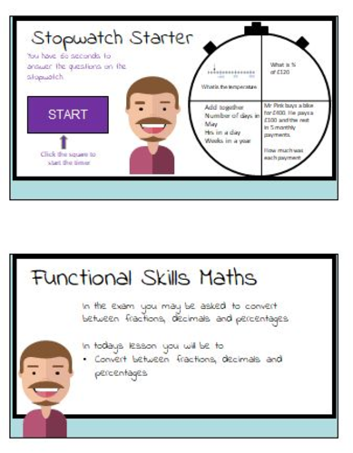 New Functional Skills Full Lesson-Fractions-Decimals-Percentages ...