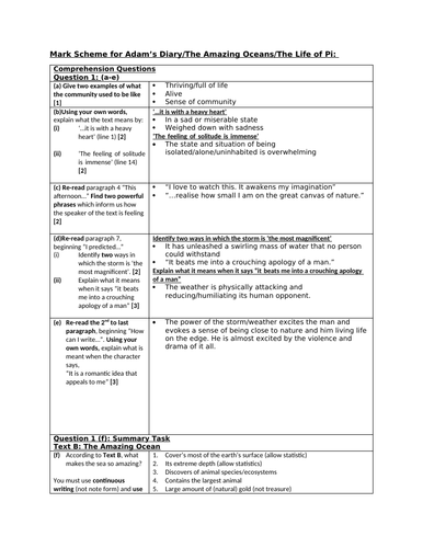 Mark Scheme for Practice Paper A- 2020 iGCSE exam