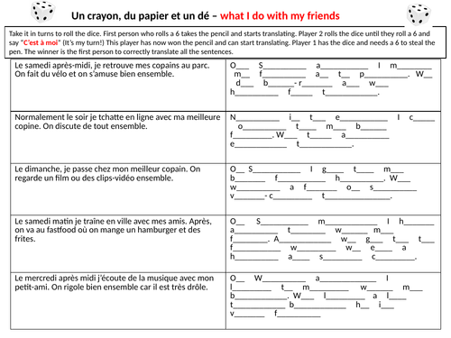 GCSE Studio French Mod 1 "One Pen One Dice"