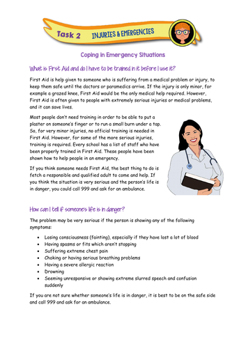 First Aid Primary PSHE | Teaching Resources