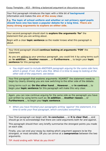 what is a discursive essay format