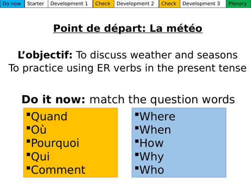 Point de départ: La météo Dynamo 1 Module 3