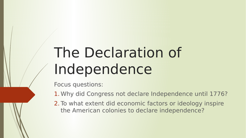 assignment instructions understanding the declaration of independence