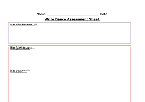 written assignment for dance class