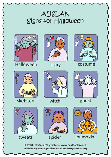 Auslan Halloween Poster Australian Sign Language Teaching Resources