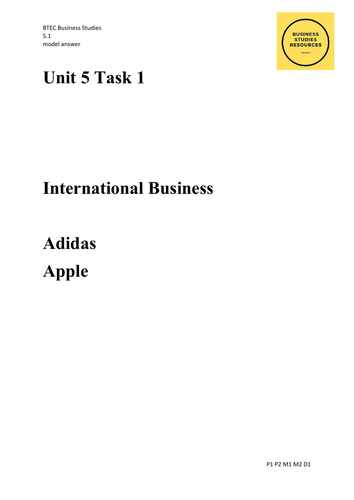 unit 5 international business assignment example
