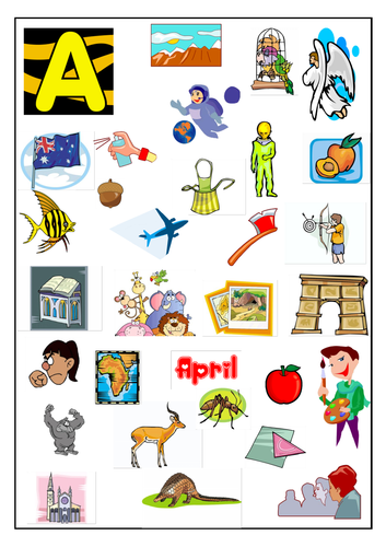 30 things that start with the Letter A | Teaching Resources