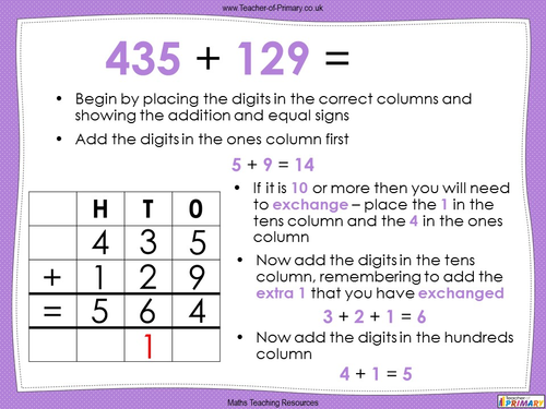 Column Addition 2 Year 3 Teaching Resources