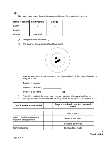 AQA Complete unit for Atomic Structure | Teaching Resources