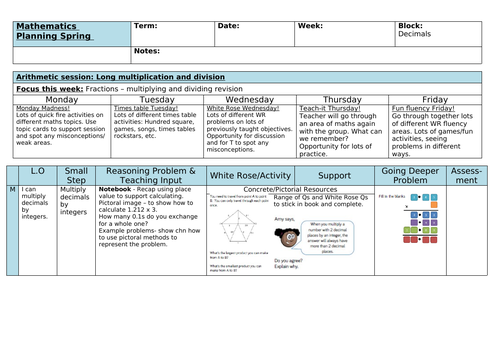 Year 6 Maths Planning (based on White Rose) | Teaching Resources