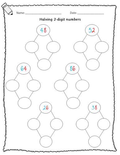 Doubling and halving worksheets - diamond place value tens and ones Y3 ...