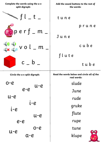 split digraph worksheets teaching resources