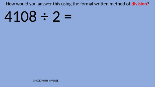 Formal Written Method Division Year 6 Teaching Resources