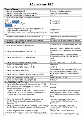 AQA Combined Science Pupil Learning Checklists | Teaching Resources