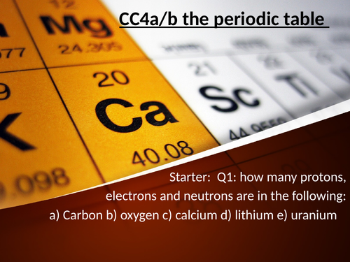 CC4a CC4b the modern  periodic table / mandeleevs table