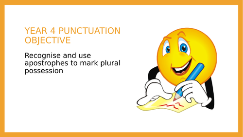 Year 4 Apostrophes to show plural possession: PPT Lesson and Assessment