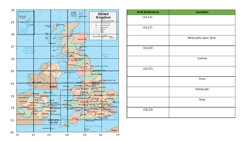 UK Grid Reference Map | Teaching Resources