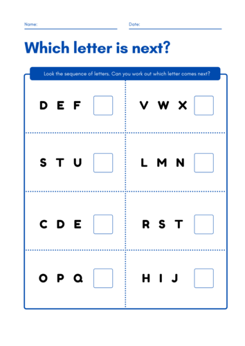 Sequence letters of the alphabet online exercise for