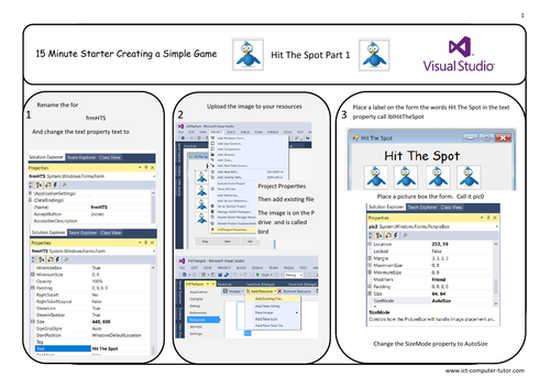 Programming in Visual Studio - Simple game using an array | Teaching ...