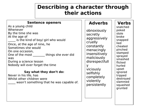 Narrative writing word mats writing frames sentence starters (8 files ...