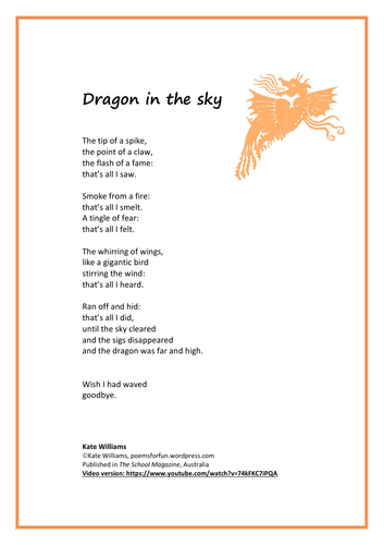 Poem - Dragon in the Sky (by author, published) | Teaching Resources