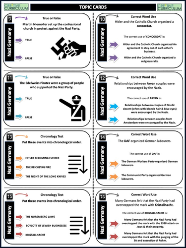 Nazi Germany History Task cards | Teaching Resources