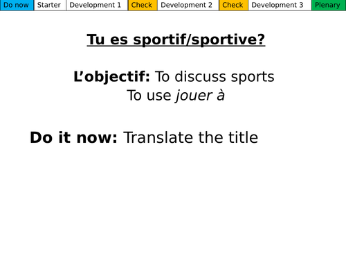 Tu es sportif? Dynamo 1 Module 3.1