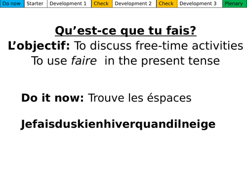 Qu'est-ce que tu fais? Dynamo 1 Module 3.2