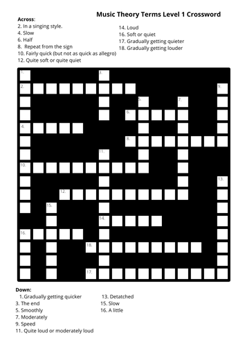 Slowly In Music Daily Themed Crossword / July 24 Daily Themed Crossword