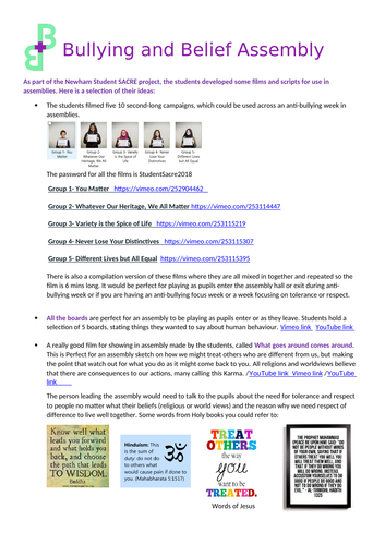 'Bullying and Belief Toolkit' - Secondary | Teaching Resources