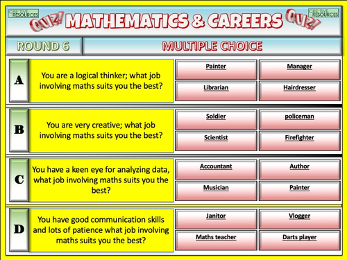 Maths Careers Quiz Lesson | Teaching Resources