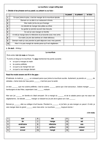 French Food / La nourriture (9 worksheets) GCSE | Teaching Resources