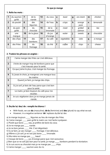 French Food (9 worksheets) | Teaching Resources