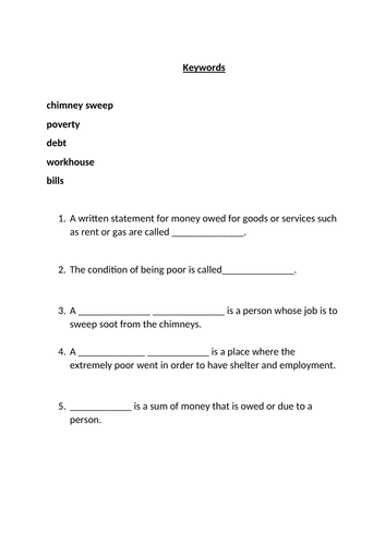 The Victorians ks2 Keywords Resource | Teaching Resources