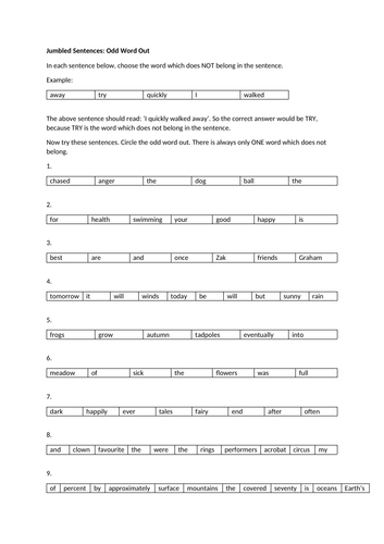 jumbled sentences free sample 11 plus teaching resources