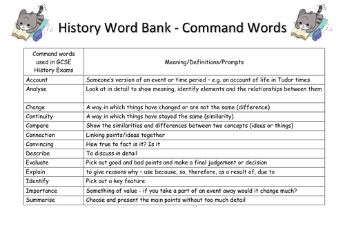 history-command-words-teaching-resources