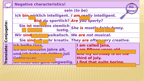 Y7 German Lesson 20 - Colours