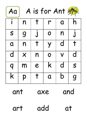 Wordsearch from A to Z with Answers | Teaching Resources