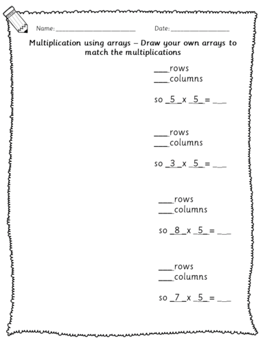 Year 3 arrays - counting in 2s, 5s, 10s, 3s and 4s multiplication ...