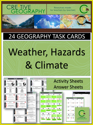 Weather Hazards and Climate Change Geography Task Cards | Teaching ...