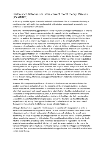 Utilitarianism discussion questions picture