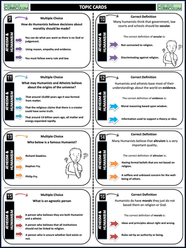 Atheism and Humanism Task cards | Teaching Resources