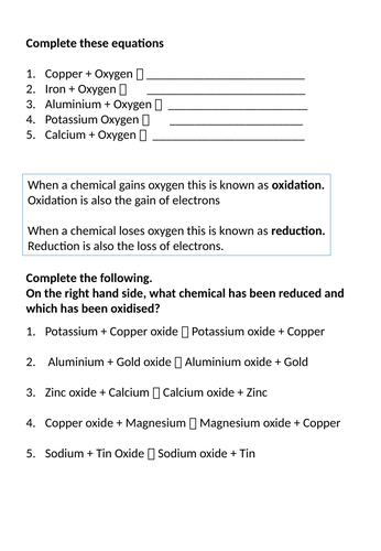 GCSE Chemistry - C4 triple science worksheets | Teaching Resources