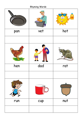Rhyming Words Worksheets | Teaching Resources