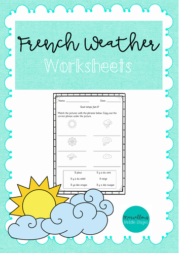 Free Printable French Weather Worksheets
