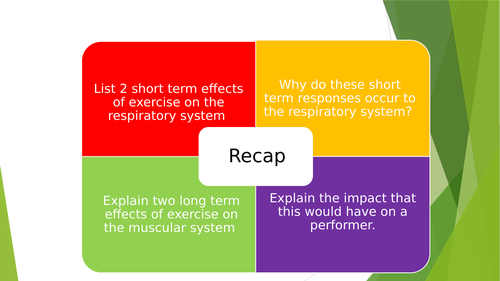 GCSE PE Respiratory System Long and Short Term Effects | Teaching Resources