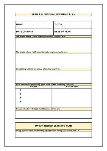 Student Personal Development and Citizenship Action Plan (Careers/Personal aspiration)